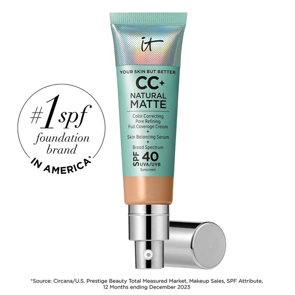 IT COSMETICS CC+ CREAM NATURAL MATTE FOUNDATION WITH SPF 40 - NEUTRAL TAN